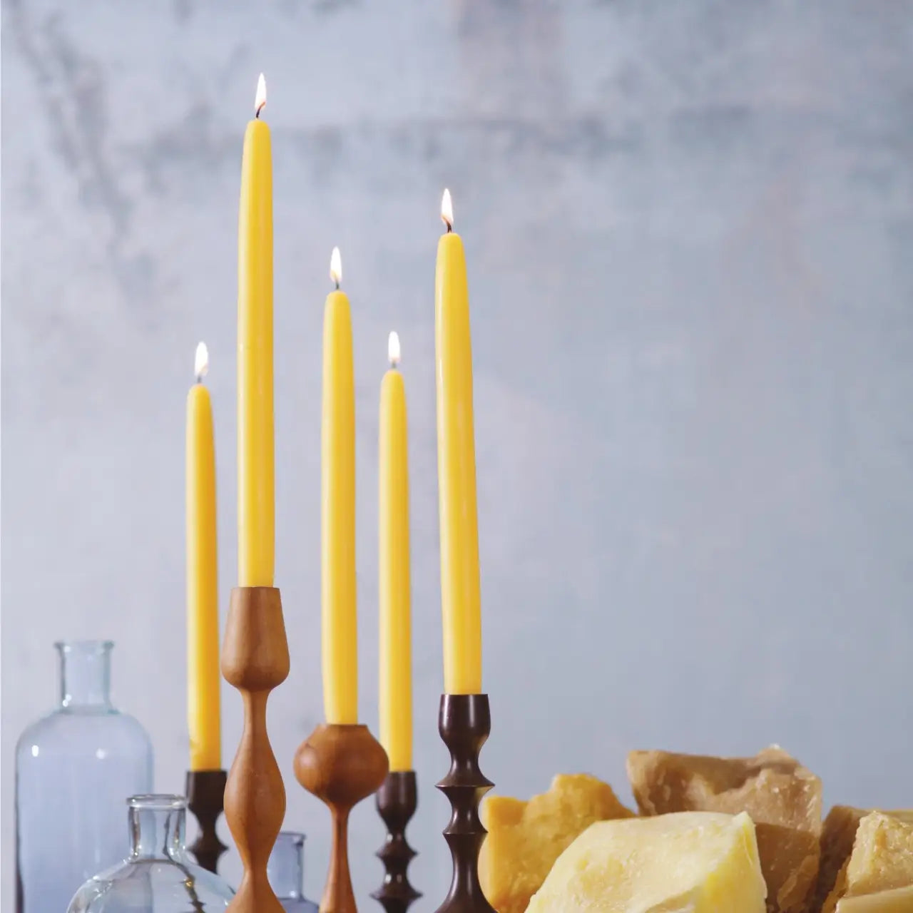 Velas cónicas de cera de abeja 100% pura