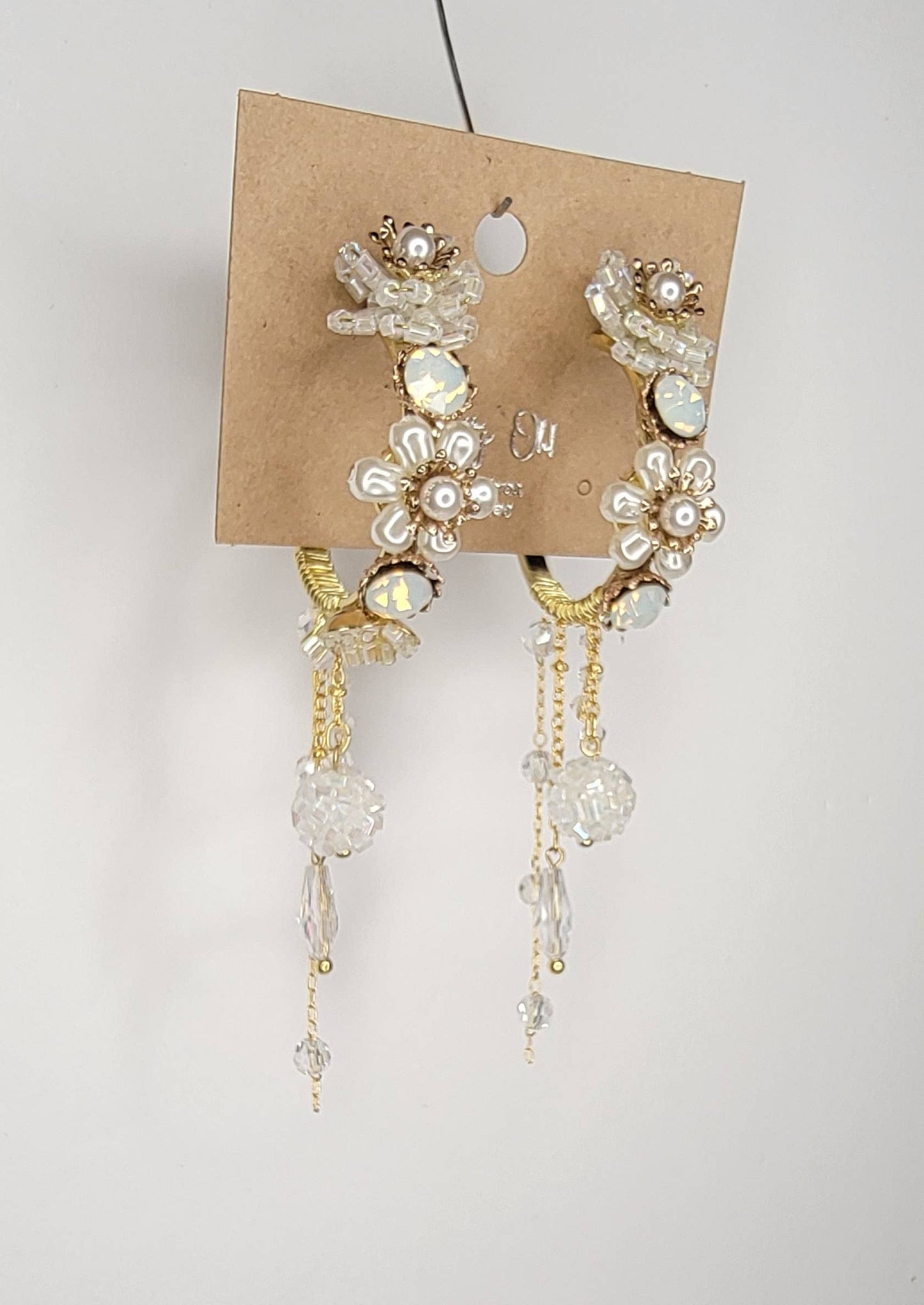 Handmade Fancy Hoop Earrings w/ Swarovski elements