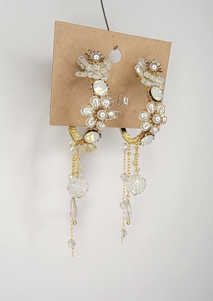 Handmade Fancy Hoop Earrings w/ Swarovski elements