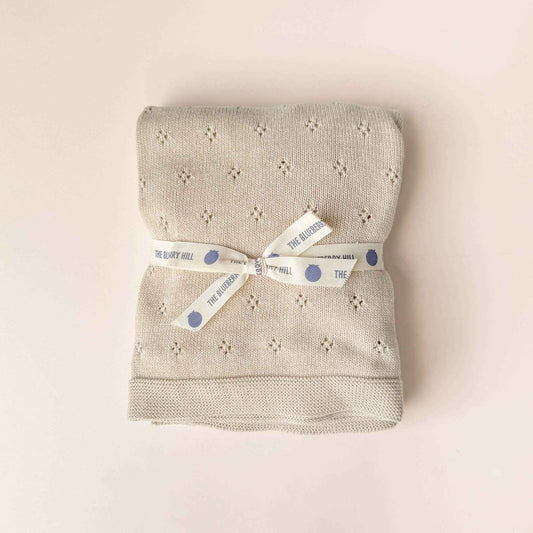 Heirloom Pique Blanket Birch Organic Cotton Embroidery Blank