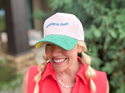 Taylor Elliott Designs - Embroidered Baseball Cap - "Thriving in Chaos" - Pink Suede