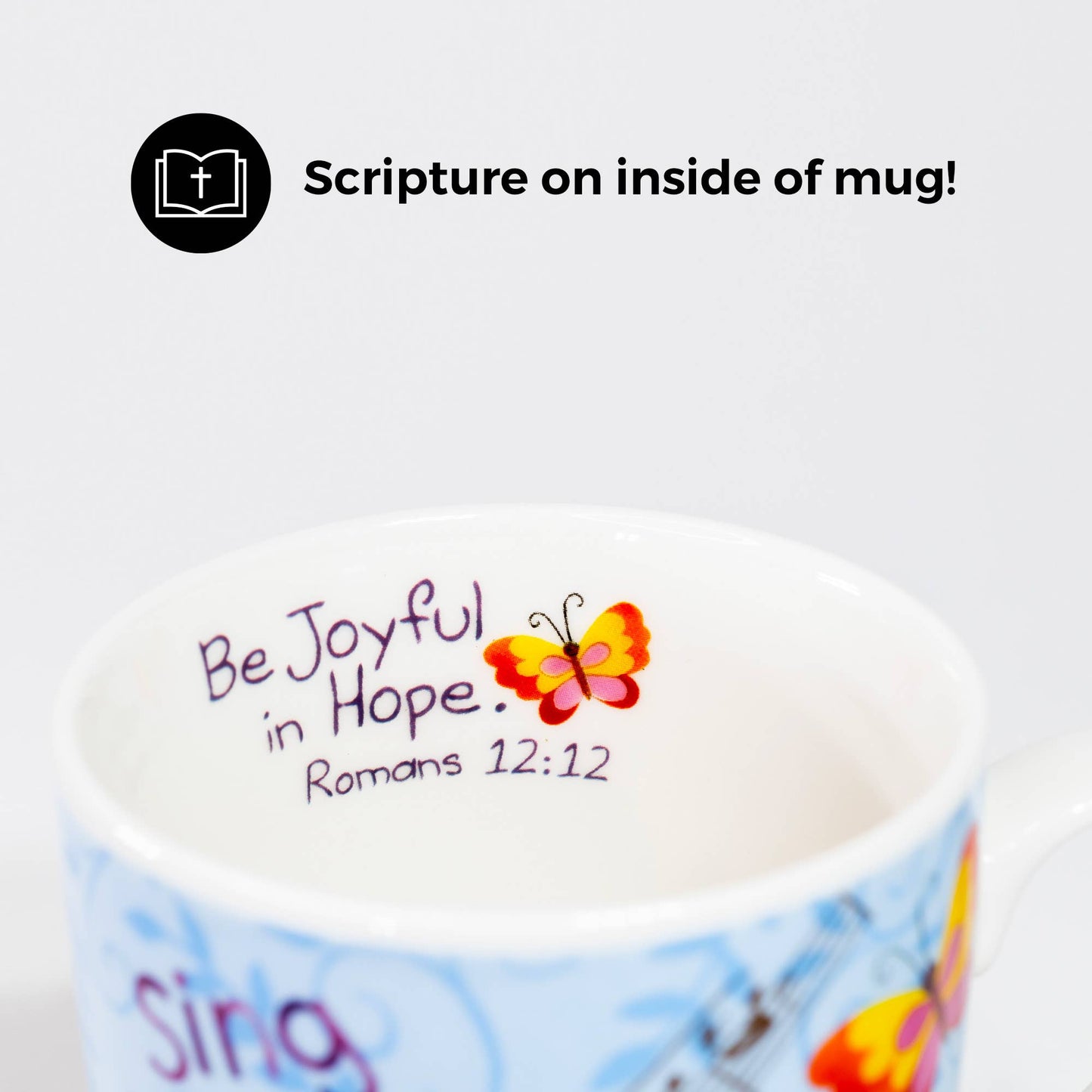 Divinity Boutique - Sing Joy Bird, Psalm 66: 2 Ceramic Curvy Mug