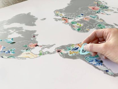 Floral World Scratch Off Map