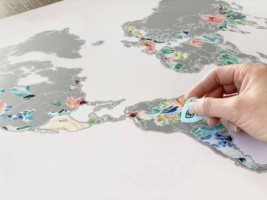 Floral World Scratch Off Map