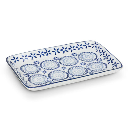 Blue/White Lg Rectangular Plate-Assorted-Sold Separately