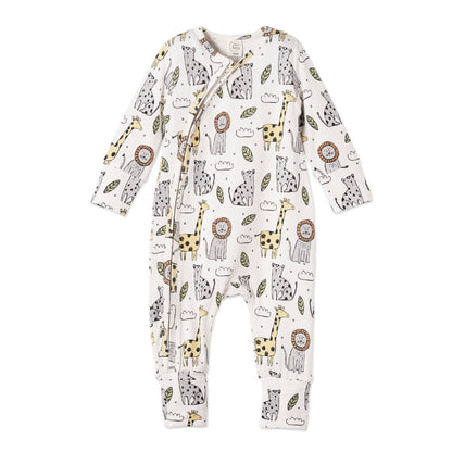 Safari Snuggles Zipper Romper - Bamboo Baby Outfit: