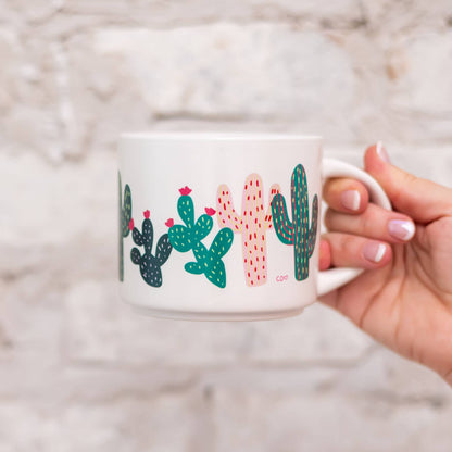 Cacti Ceramic Mug - Cream