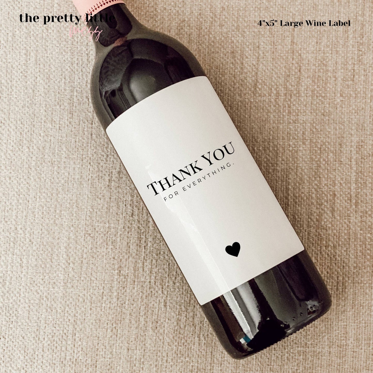 Etiqueta de vino de agradecimiento, tarjeta de agradecimiento, regalo de agradecimiento, vela de agradecimiento, mini champán de agradecimiento, recuerdo de fiesta de agradecimiento, pegatina de agradecimiento