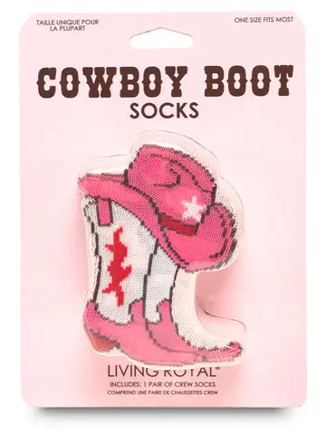 Calcetines de bota vaquera rosa