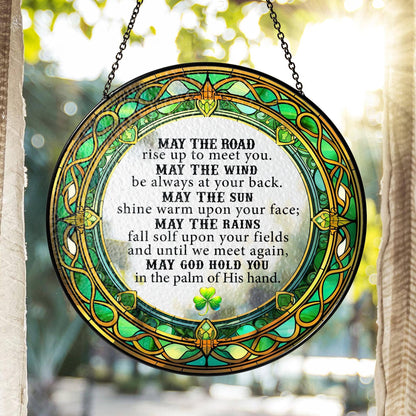 Irish Blessing Stained Glass Suncatcher, Gift for Home