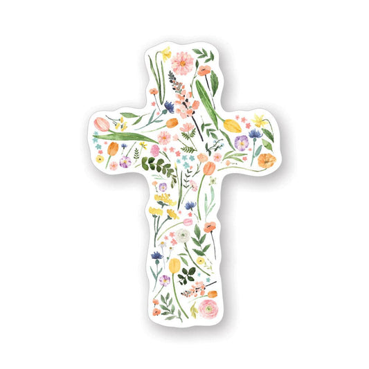 Floral Cross - Stickers