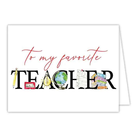 To My Favorite Teacher School Icons Greeting Card