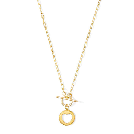 Heart Paperpclip Toggle Necklace