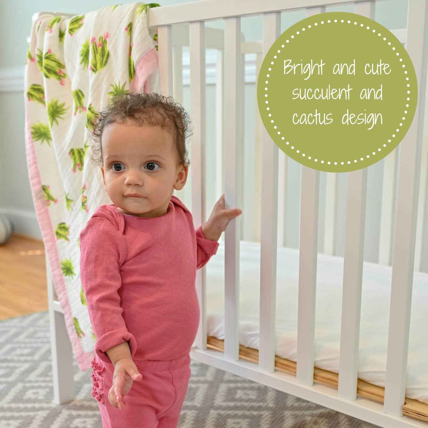LollyBanks - Stuck On You  - Bamboo Succulent Baby Toddler Blanket