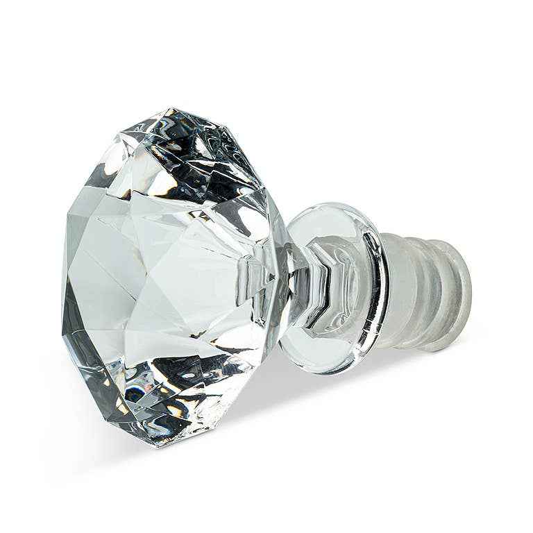 Round Cut Gem Bottle Stopper-3"H