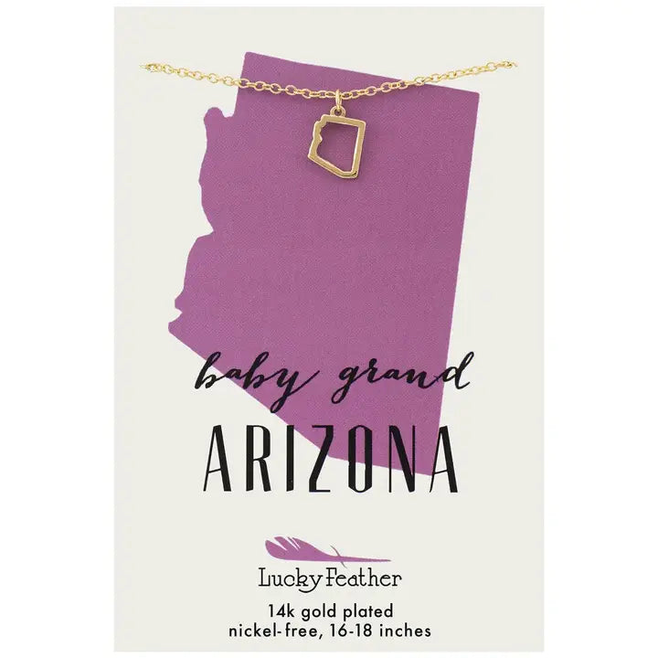 State Necklace - Gold - Arizona