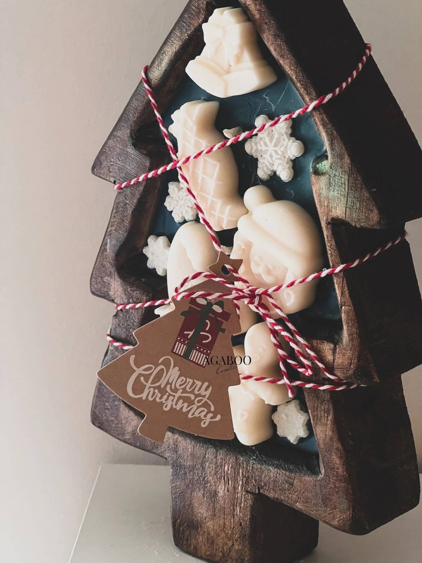 Christmas Tree Wooden Bowl 10 fl oz 2x10.5in
