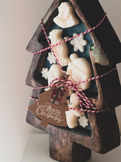 Christmas Tree Wooden Bowl 10 fl oz 2x10.5in