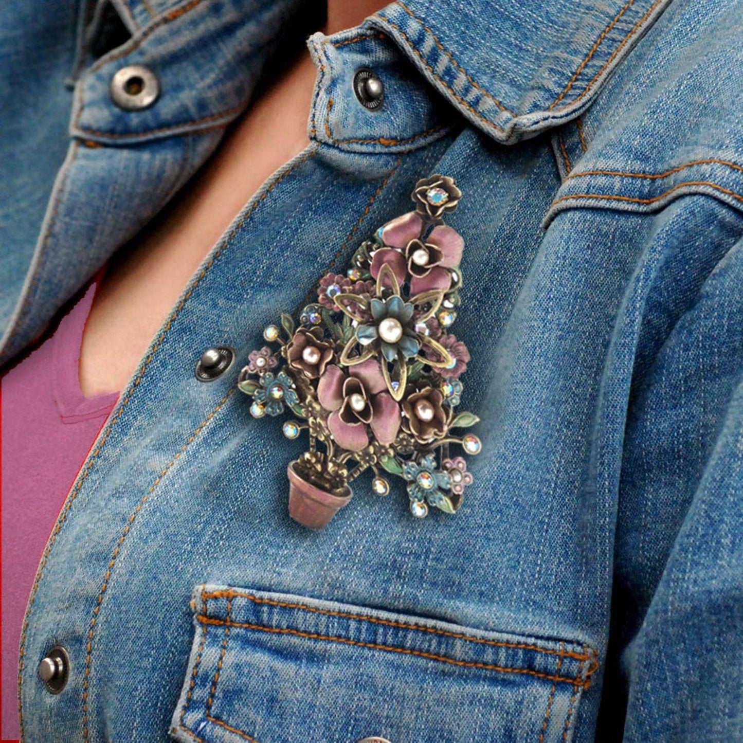 Joyería Sweet Romance - Broche de árbol de Navidad topiario P179