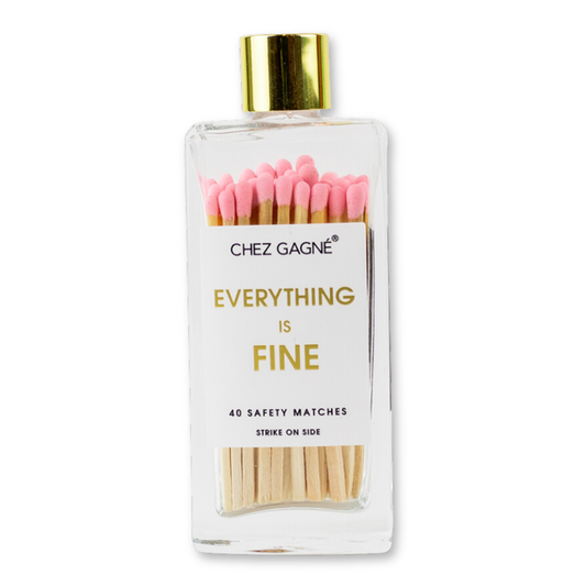 Chez Gagné - Everything is Fine - Glass Bottle Safety Matches - Pink