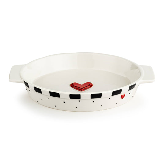 Red Heart Pie Dish