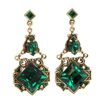 Joyería Sweet Romance - Pendientes Art Déco Vintage Cuadrados E540