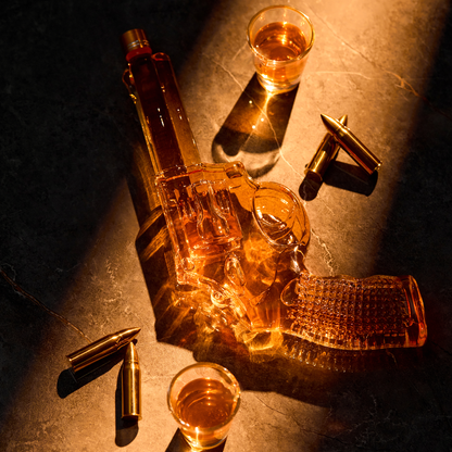 CRAFTGEN - Gun Whiskey Decanter Set - Gifts for Men Husband Dad
