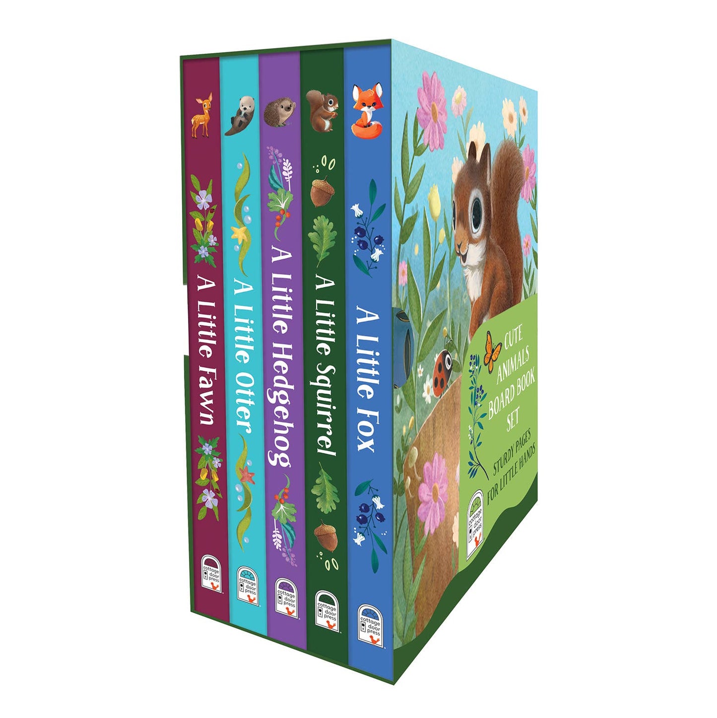Cute Animals Book Set (Otter, Hedgehog, Deer, Squirrel, Fox)