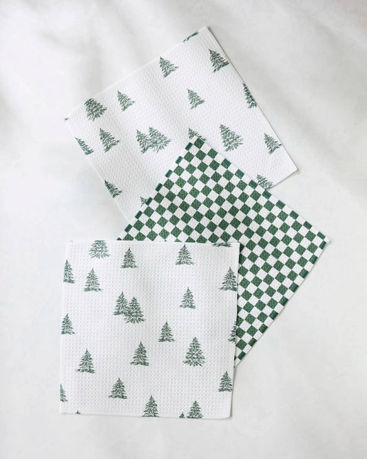 Geometry - Claret Dishcloth Set