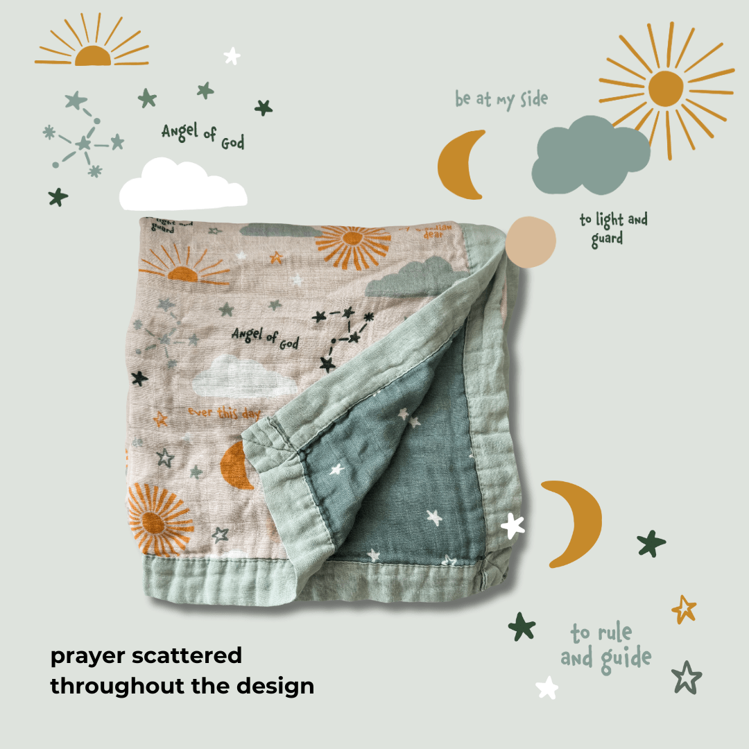 Guardian Angel Luxury Double Sided Muslin Blanket