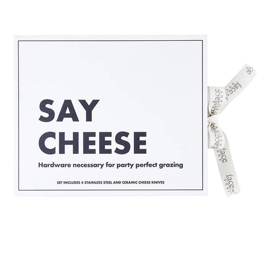 Face to Face Say Cheese Ceramic Cheese Knives Book Box