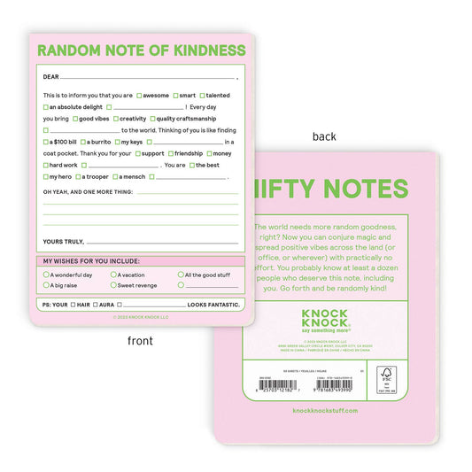 Random Note of Kindness Nifty Note Pad (Pastel Version)