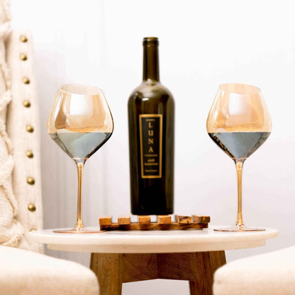 Slant Collection Gold Red Wine Glasses, Set of 2