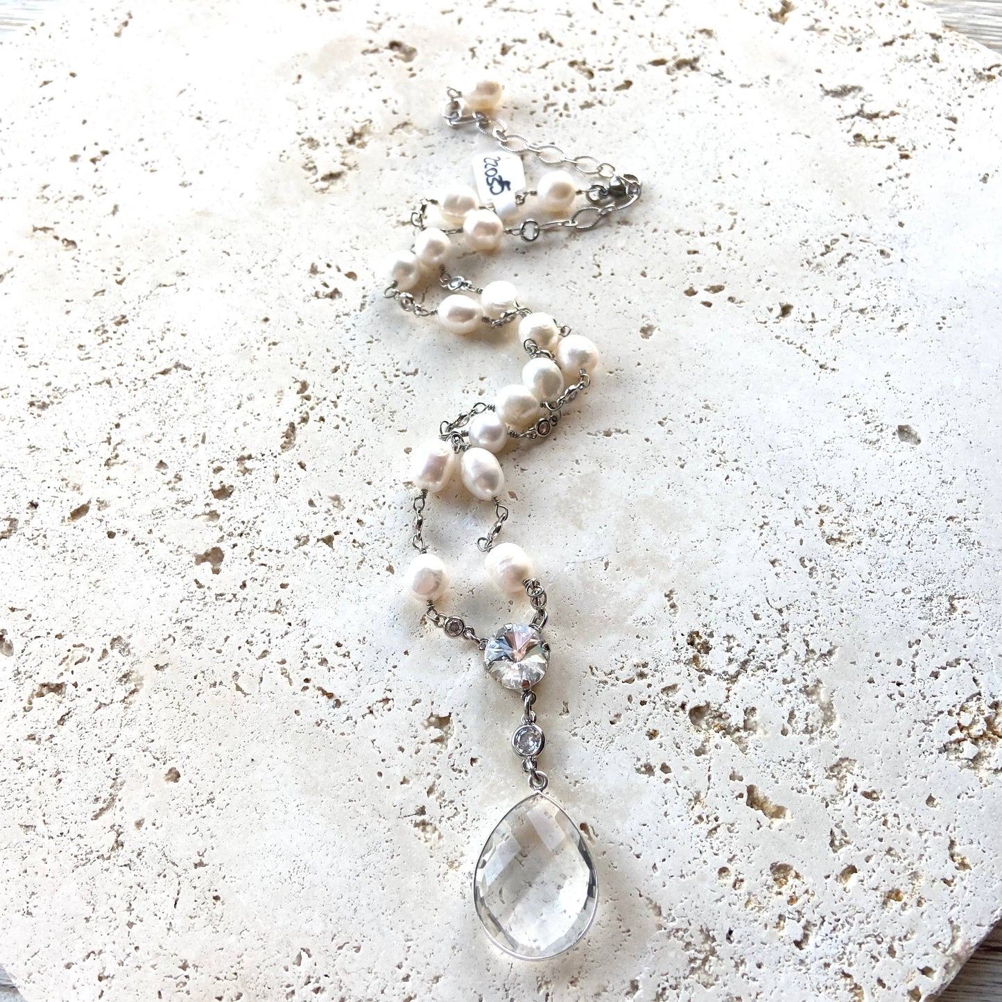 Pearl necklace boutique jewelry bridal silver ocean beach