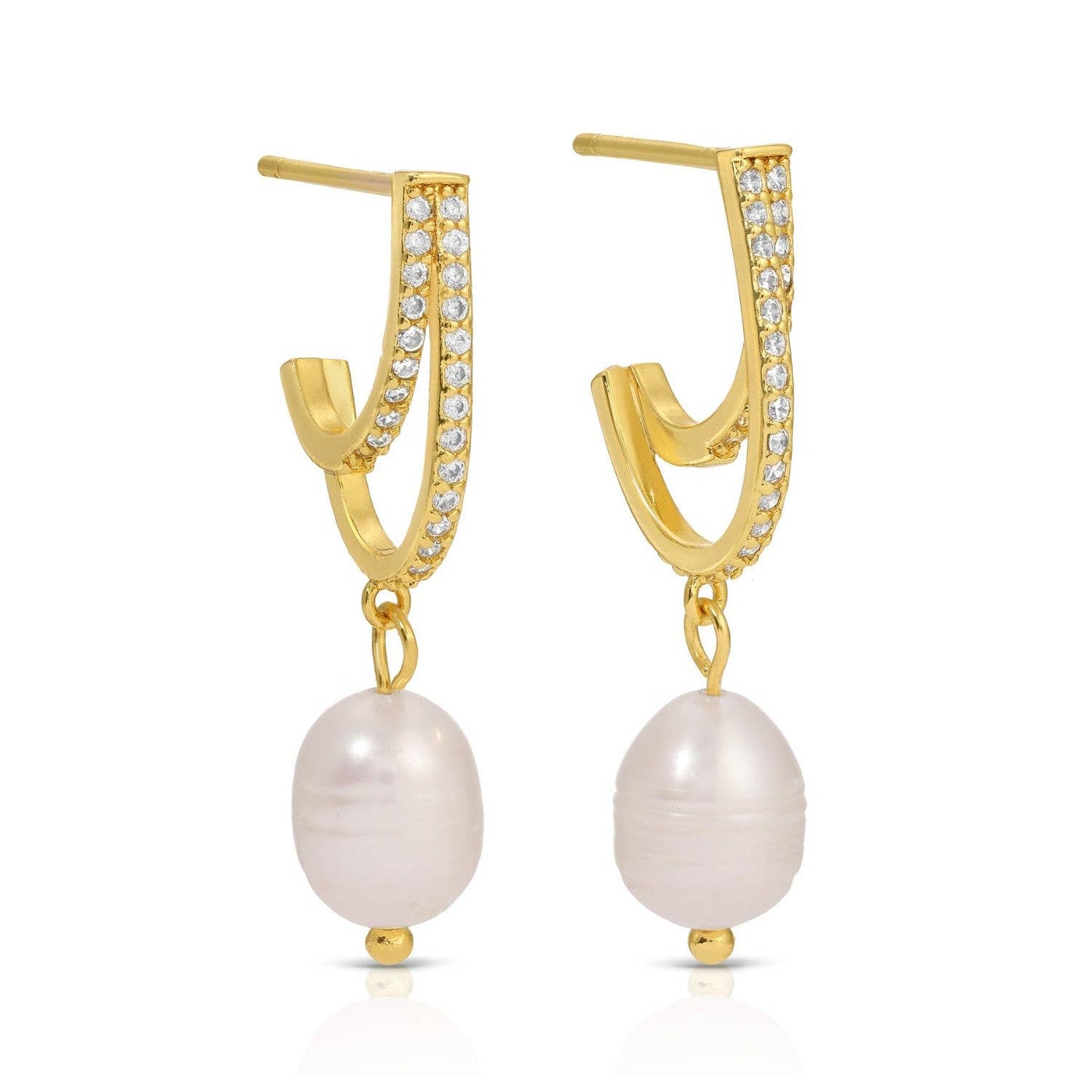 Pave Pearl Drop Earrings