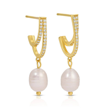 Pave Pearl Drop Earrings