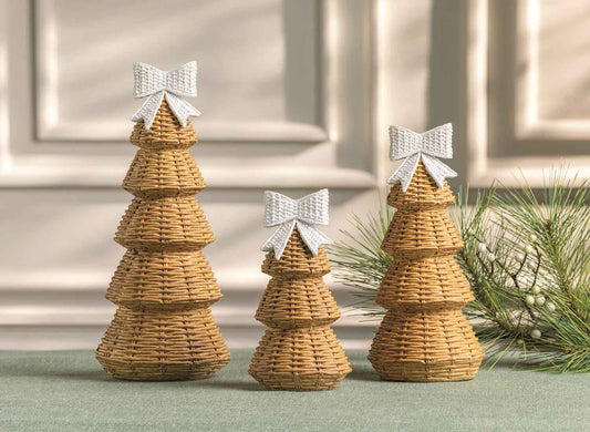 Medium Resin Wicker Christmas Tree Sitter