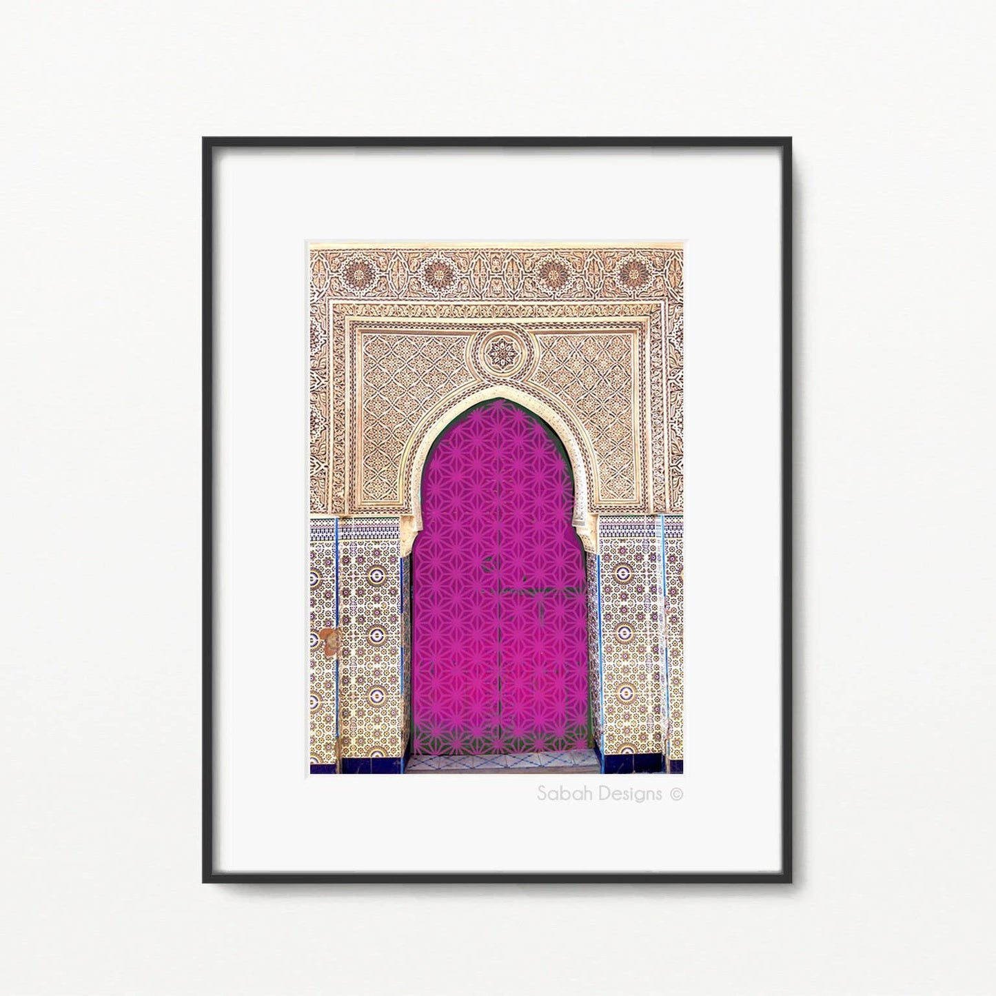 Moroccan Darbar Magenta A4 Print Islamic Art Home Decor