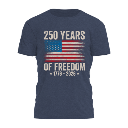 250 Years Of Freedom Tee - 4194: Heather Navy / XL