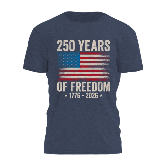 250 Years Of Freedom Tee - 4194: Heather Navy / XL