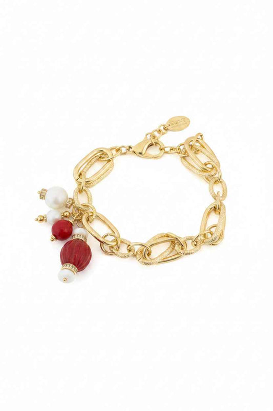 Zina Chain Bracelet Red