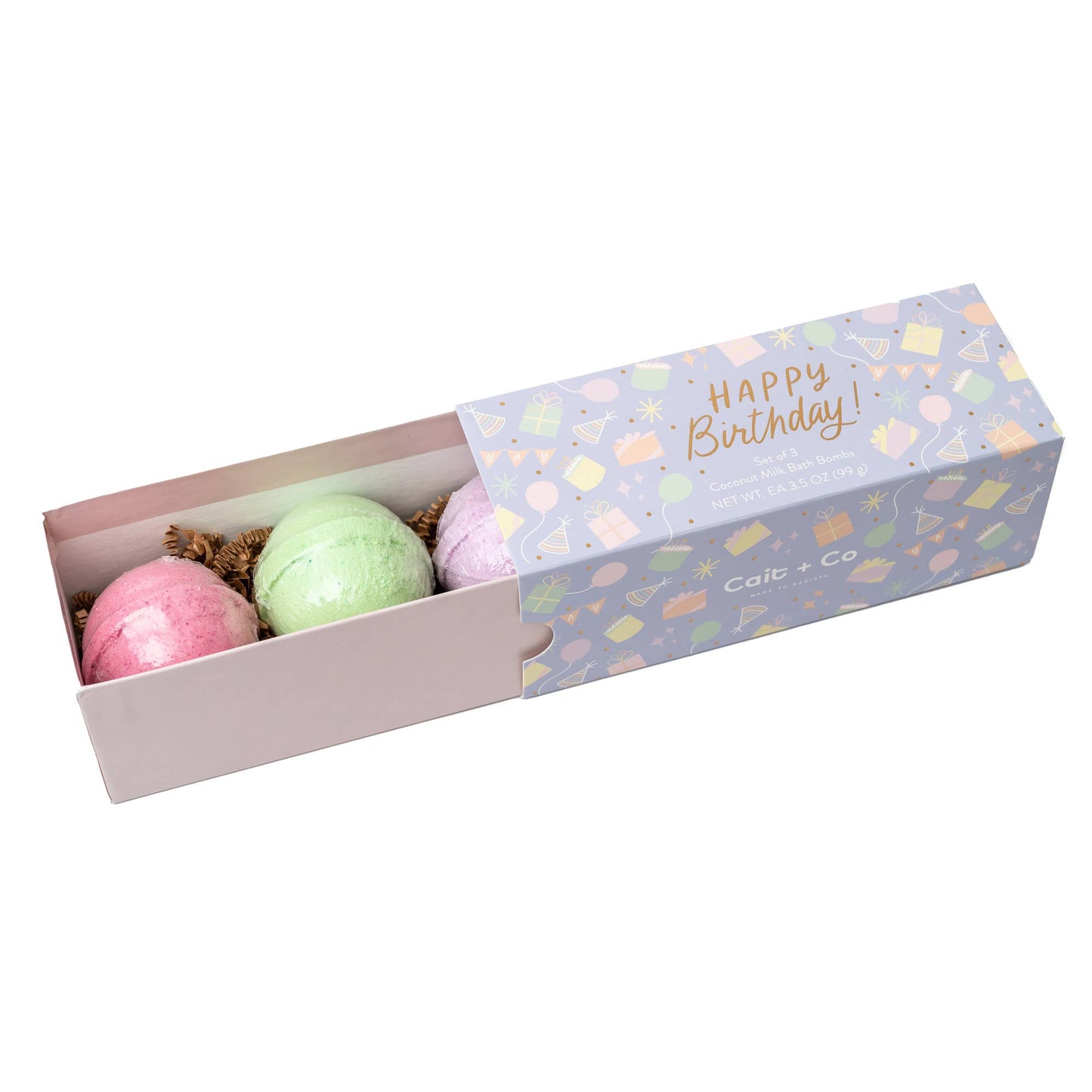Happy Birthday Bath Bomb Gift Set -Cait + Co