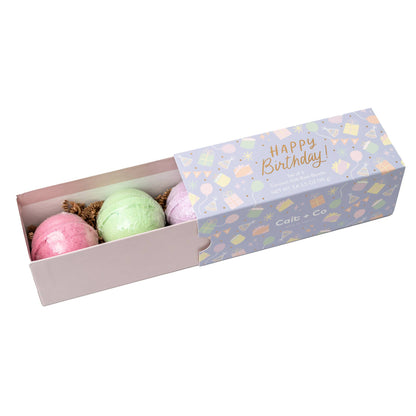 Happy Birthday Bath Bomb Gift Set -Cait + Co