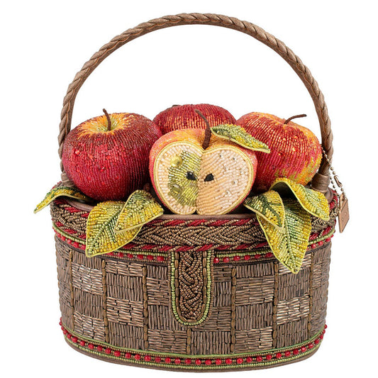 Mary Frances Accessories - Apple Orchard Beaded Fruit Basket Top Handle Bag