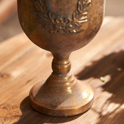 Vintage Style Laurel Gold Urn Planter