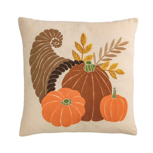 Cornucopia Crewel Pillow