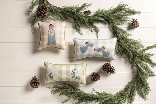 Green Dove Embroidered Applique Pillow