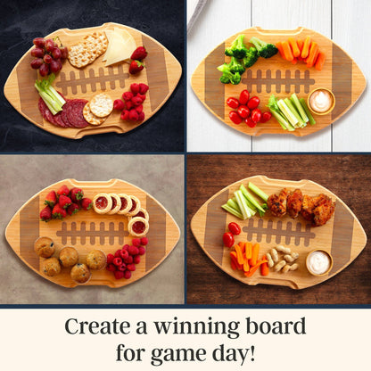 Flip, Serve & Store™ Football Charcuterie Board with Lid