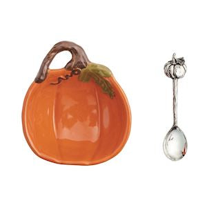 Dark Orange Pumpkin Tidbit Bowl Set