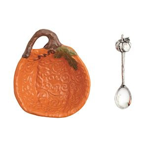 Light Orange Pumpkin Tidbit Bowl Set